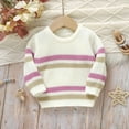 thumbnail image 4 of Sweater for Boy Toddler Baby Crewneck Striped Kids Pullover Shirt Winter Warm Coat Winter Clothes Knit Sweater 2-3 Years, 4 of 8