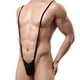 thumbnail image 4 of Gibobby Conjunto de lencería Lencería divertida para hombre, correa Sexy, Tanga ajustable, pantalones en T, diseño de bolsa abultada en U, mono para hombre(Negro, Talla única), 4 of 5