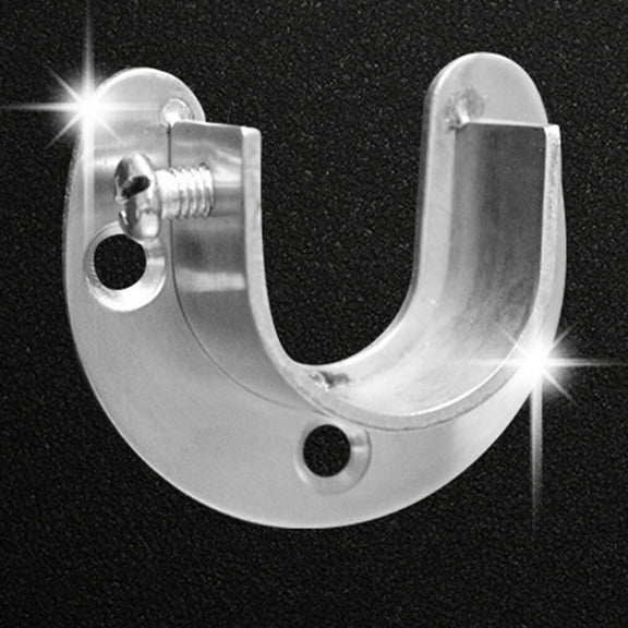 FUTUREORYY 2Set Closet Pole Socket U Shaped Stainless Steel Heavy Duty Flange Rod Holder for Home Use Closet Organization