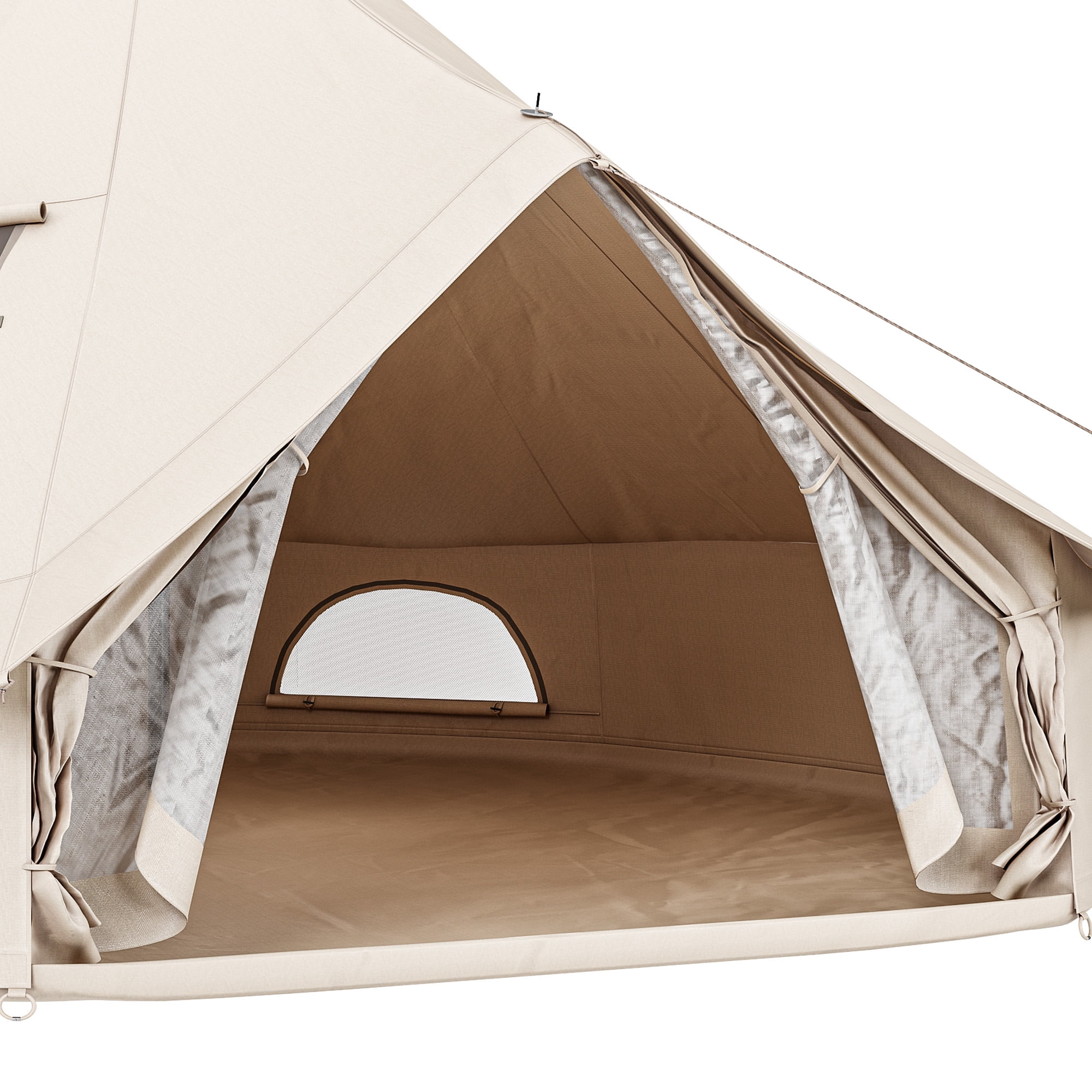 Dextrus Camping Tent with Stove Jacks & 4 Breathable Windows Cotton for Outdoor Family Party, Camping, Picnic, Barbecue