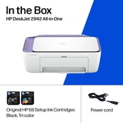 HP DeskJet 2942 Wireless All-in-One Color Inkjet Printer, 6 Months Free Instant Ink, Violet Tulip