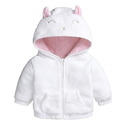 

Yyeselk Newborn Infant Baby Coat Boys Girl Cartoon Ear Hooded Pullover Tops Warm Clothes Coat