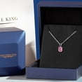 thumbnail image 5 of Gem Stone King 925 Sterling Silver Pendant with Chain Pink Oval Moissanite (0.90 Cttw), 5 of 6