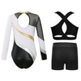 thumbnail image 2 of TiaoBug Kids Girls Long Sleeve Gymnastics Leotard Vest with Athletic Shorts Ballet Unitard Dancewear White 16, 2 of 5