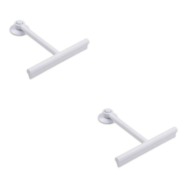 Injueey Limpiaparabrisas para piso de baño con ventosa Raspador de vidrio portátil Quitamanchas de agua Accesorios para herramientas de limpieza de Blanco 2piezas Injueey CBP162136
