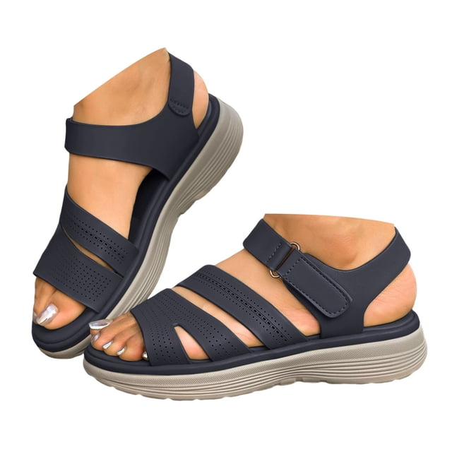Mepaouo Summer Sandals for Women Arch Support Walking Sport Flat Sandal Open Toe Slip on Shoes