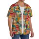 thumbnail image 2 of Balery Funny Owl Bird Camisa Casual de Manga Corta con Botones para Hombre, Texturizada, Estilo Cubano, para Playa, Verano-4X-Large, 2 of 5