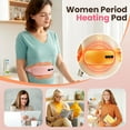 thumbnail image 5 of Electric Heating Pad for Period Cramps, Portable Cordless Menstrual Heating Pad with 5 Heat Levels and 4 Massage Modes, Fast Large Heating Belly Wrap Belt, Gifts for Women Girls(Pink), 5 of 12