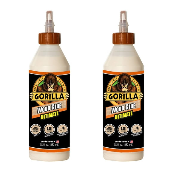 Pegamento para madera Gorilla Ultimate Waterproof 532 ml (paquete de 2)