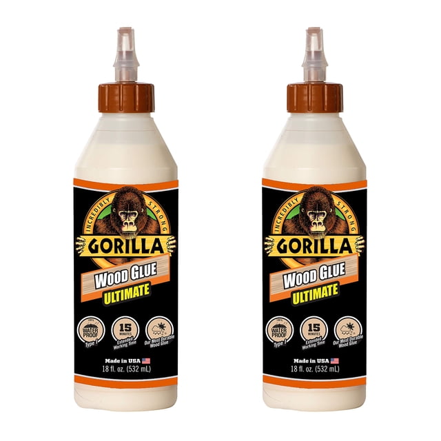 Pegamento para madera Gorilla Ultimate Waterproof 532 ml (paquete de 2)