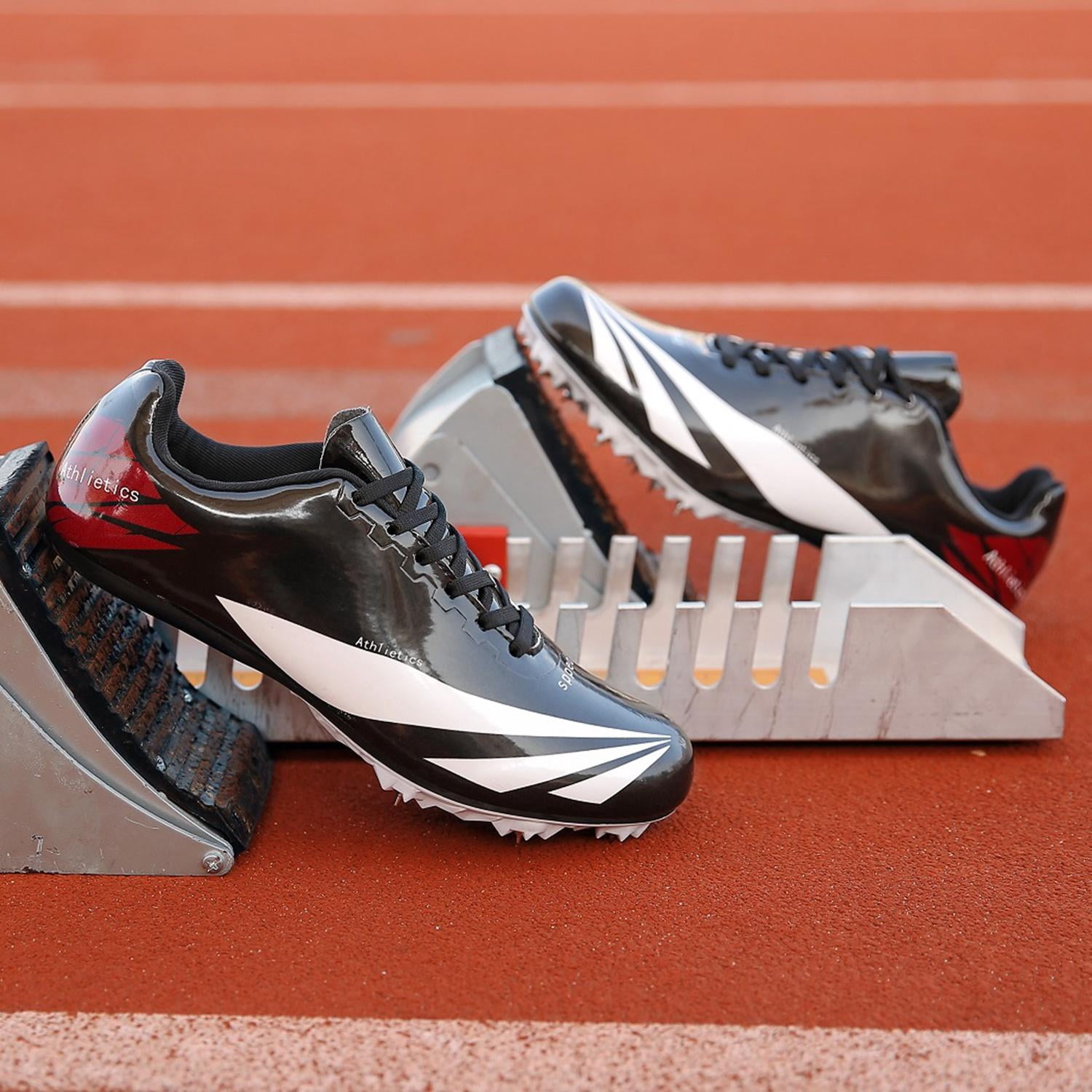 Track and Field Shoes Spike Running Shoes, Lightweight Auto-lacing Track Spike Shoes for Men and Women