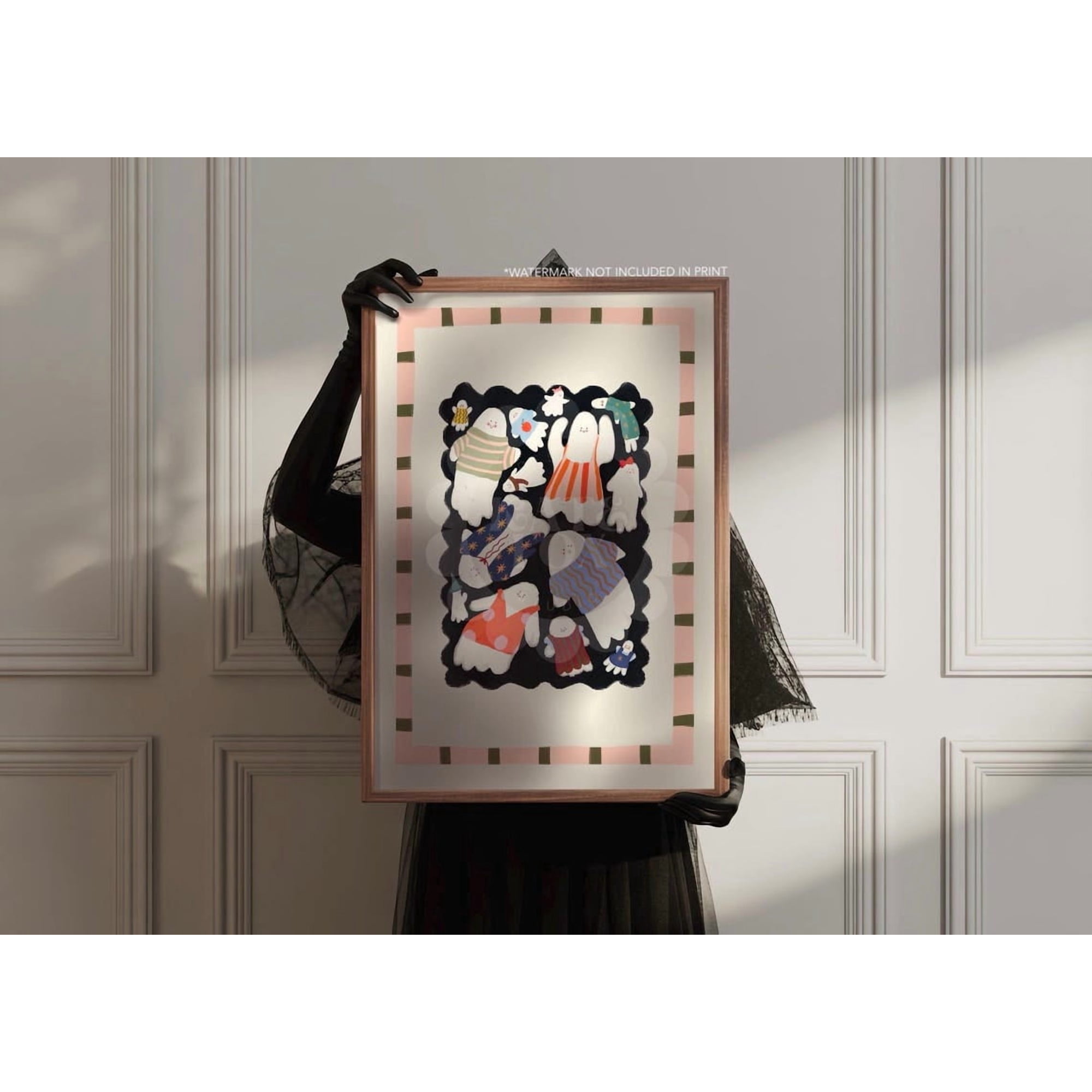 Spooky Wee Ghosties Halloween Typography Wall Art Print Seasonal Living Room And Home Decor