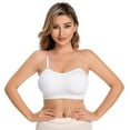 thumbnail image 3 of Strapless Bra for Women Stay-Up Padded Non-Slip Silicone Bandeau Bra Seamless Comfort Wirefree Tube Top White Large, 3 of 9