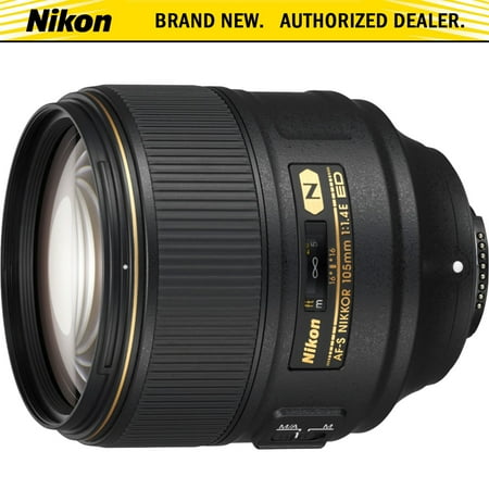 Nikon - AF-S NIKKOR 105mm f/1.4E ED Telephoto Lens for Select F-Mount Cameras - black