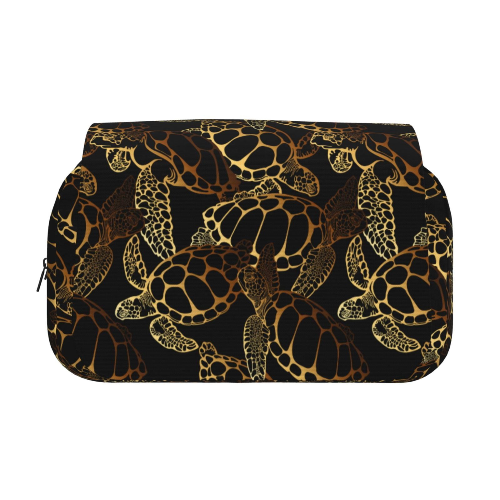 Rateoe Sea Turtle With Ocean Pattern Double Clamshell Pen Case, Storage Organizer with Two Zipper Compartments– Holds Up to 50 Pencils & Pens