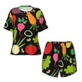 thumbnail image 4 of Picia Cartoon Vegetables Pajamas Sets for Women Soft Short-Sleeved Pjs with Lounge Shorts Two Piece Sleepwear-3X-Large, 4 of 9