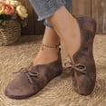 thumbnail image 6 of IEMIEMIEM Women's Vintage Distressed Bow Tie Flats Casual Slip On Loafers Comfortable Soft Sole Walking Shoes Brown 10 Wide, 6 of 7