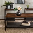 thumbnail image 3 of Walker Edison 3-Piece Engineered Wood Tray Top Accent Table Set in Dark Walnut, 3 of 6