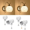thumbnail image 4 of Trjgtas Modern Crystal E14 Silver White Corded Electric Wall Sconce with Clear Glass Globe, 4 of 5
