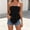 Black, variant on Women's Smocked Tube Tops Flowy Ruffle Sleeveless Peplum Bandeau Babydoll Cami Tank L