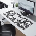 thumbnail image 2 of Long Mouse Pads for Desk,Black and White Dinosaur Pattern Desk Mats on Top Of Desks, Desk Mouse Pad Extra Large with 3mm Non-Slip Base and Stitched Edge for Gaming,Office,Work,Home 31.5"x11.8", 2 of 6