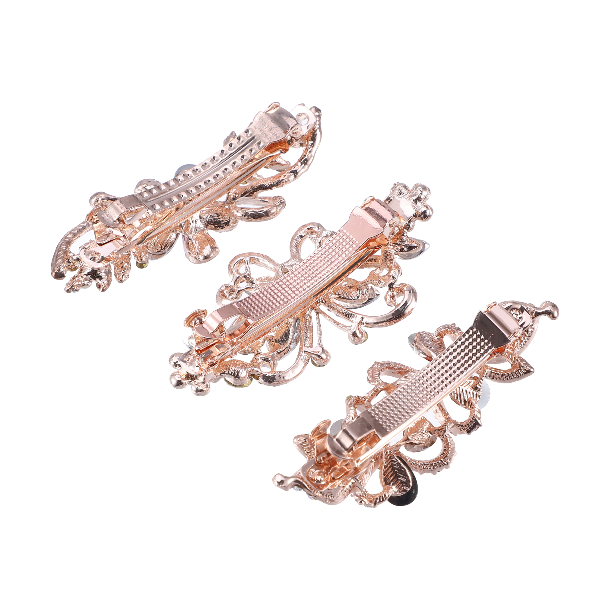 Unique Bargains 3Pcs Hair Barrettes Sparkly Rhinestones Hairpin