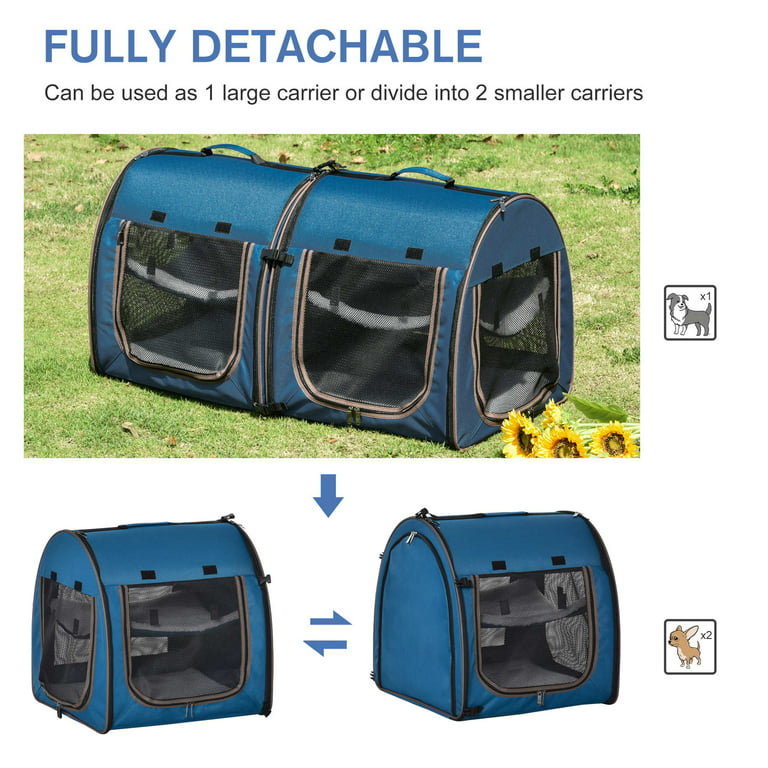 OUHOU Pet Travel Carrier Bag, Dog Carrier, Collapsible Soft Sided Pet  Carrier for Small Medium Dogs 2 Cats,Folding Soft Dog Crate, Escape Proof  and