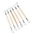 thumbnail image 2 of 6Pcs Poterie Céramique Outils en Argile Double Tête Poignée Bois Argile Robuste Polyvalente, 2 of 9