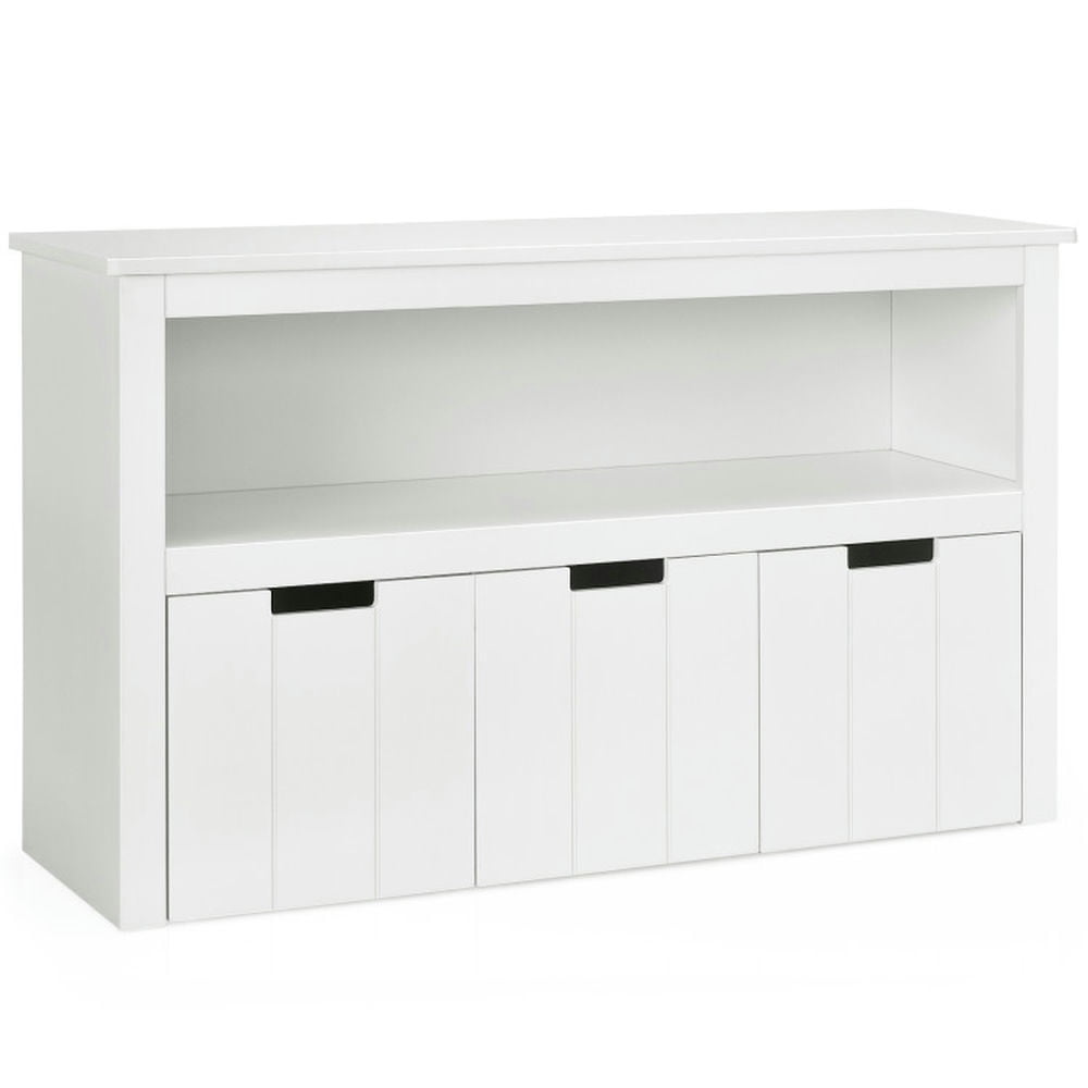 Barara King Kids Storage Unit Bookshelf,Toy Storage Organizer,Kid Toy Storage Cabinet 3 Drawer Chest with Wheels Large Storage Cube Shelf