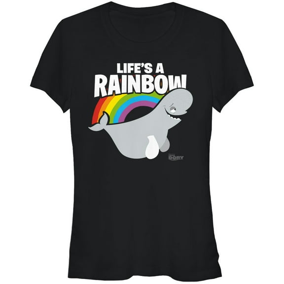 Junior's Finding Dory Bailey Life is a Rainbow Graphic Tee Black Medium