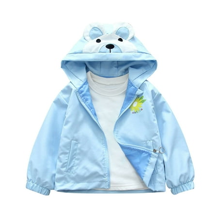 

Hduncf Toddler Baby Boy Girl Hooded Coat Cute Graphic Hoodie Long Sleeve Zipper Jacket Outfit Blue 160 12Years