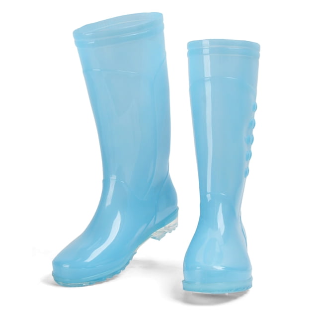 Botas de lluvia altas zapatos de lluvia impermeables antideslizantes calzado de lluvia transparente de PVC con funda de algodón de felpa para mujeres y adultos Anggrek Otros