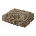 thumbnail image 2 of Madison Park Rowan 50x60" Contemporary Chenille Waffle Knit Throw in Brown, 2 of 9