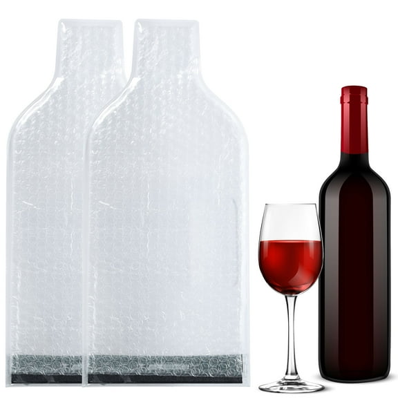 Uxcell 2Pcs Wine Bottle Travel Protector Bags, Wine Bags for Travel Transport Drop and Spill Resistant Reusable Wine Bottle Protector(Clear)