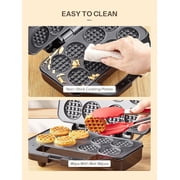 Reemix Mini Waffle Maker, 8-Square Non-Stick Waffle Iron, Compact & Fast Heating, Perfect for Kids, Family Breakfast, or Party Snacks
