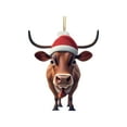 thumbnail image 1 of Adorno navideño de vaca personalizado | Adorno colgante de árbol de granja | Regalo navideño de hierro para árbol de Navidad, decoración del hogar y accesorio para el coche, 1 of 4