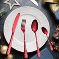 thumbnail image 6 of Kraoden Christmas Series Cutlery Set, Stainless Steel Knife Fork and Spoon 4 Piece Set, Durable, Easy to Clean, Ergonomic Design, Perfect for Family Meals and Gatherings, 6 of 6
