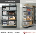 thumbnail image 3 of Ar Shelving 5- Tier Matte Dark Grey Steel Garage Storage Shelving Unit with HDF Rack (39 in. W x 71 in. H x 20 in. D), 3 of 18