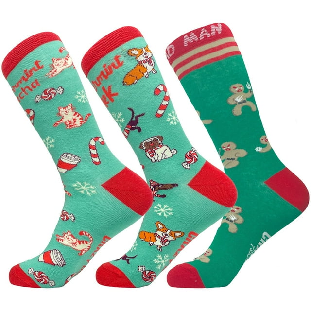 Youth Christmas Sock Bundle - Peppermint Meowcha, Puppermind Bark, Ninja Bread 3 Pack