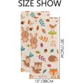 thumbnail image 3 of Soft Hand Fingertip Towels 2 Pcs Face Bath Towels Woodland Animals Absorbent Washcloths for Bathroom Hotel Kitchen 30x15in, 3 of 6