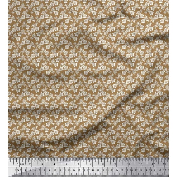 Soimoi Cotton Poplin Fabric Swirl & Floral Shirting Printed Fabric 1 Yard 42 Inch Wide