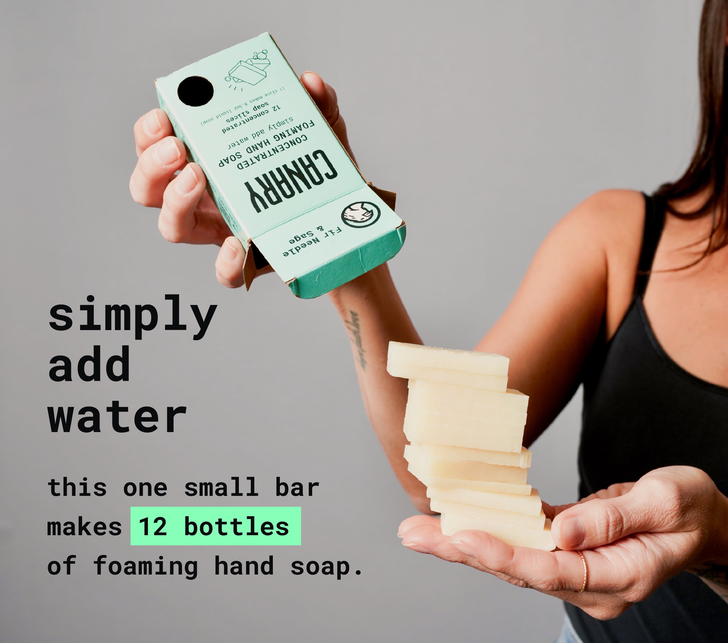 Canary Concentrated Hand Soap Refill Bar - Fir Needle & Sage (12 slices)