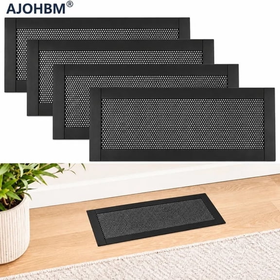 Extra Strong Magnetic Air Vent Screen Cover for Floor 4-Pack (4'' x 10''), Reusable Air Register Grille Protector, Prevents Debris, Insects & Pets from Entering Vents