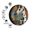 thumbnail image 4 of Naloa Abstract Dalmatian Art PVC Leather Spare Tire Wheel Cover Spare Tire Cover, for Car Truck SUV Camper Trailer Universal Fit(14-17in)-15 inch, 4 of 6
