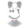 thumbnail image 1 of Disfraz de elefante para niños, ideal para fiestas de cumpleaños o como recuerdo de Año Nuevo. con falda de lazo rosa, 1 of 9