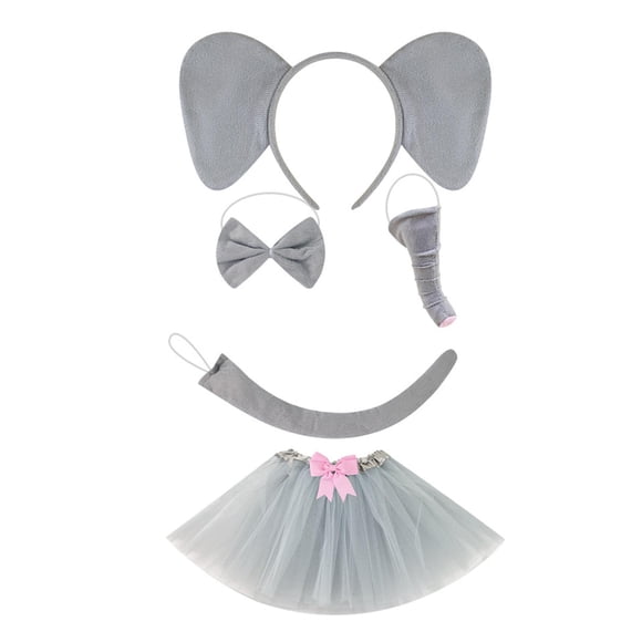 Disfraz de elefante para niños, ideal para fiestas de cumpleaños o como recuerdo de Año Nuevo. con falda de lazo rosa