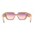thumbnail image 4 of Womens Minimally Mod Geometric Square Rectangle Plastic Sunglasses Tan Purple Yellow, 4 of 4