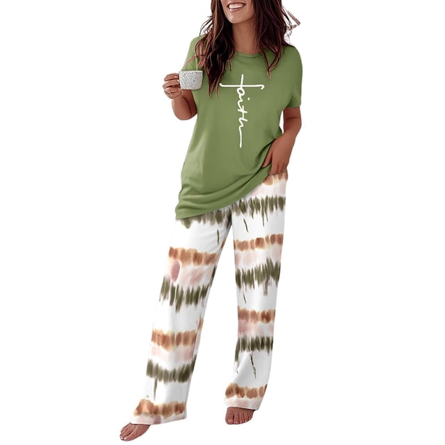 Pijama CHICME de 2 piezas con manga corta y efecto ombré