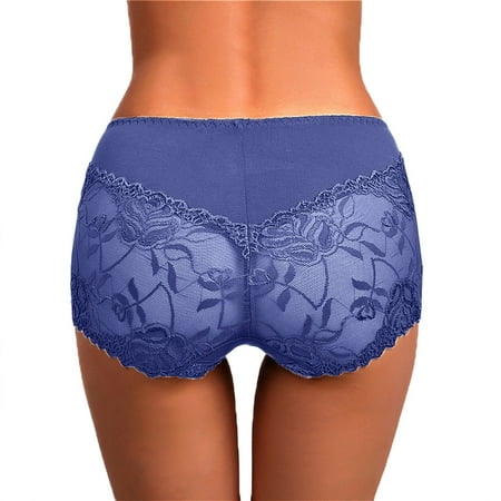 Icvfdpl Women S Panties Lace G String Thongs Lingerie Bikini Soft Breathable Womens Underwear Briefs Blue Xl