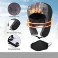 thumbnail image 4 of Gorro de trampero, gorros de invierno para hombre, gorro de caza, gorro de esquí, gorros con orejeras, gorros resistentes al viento, color azul, 4 of 6